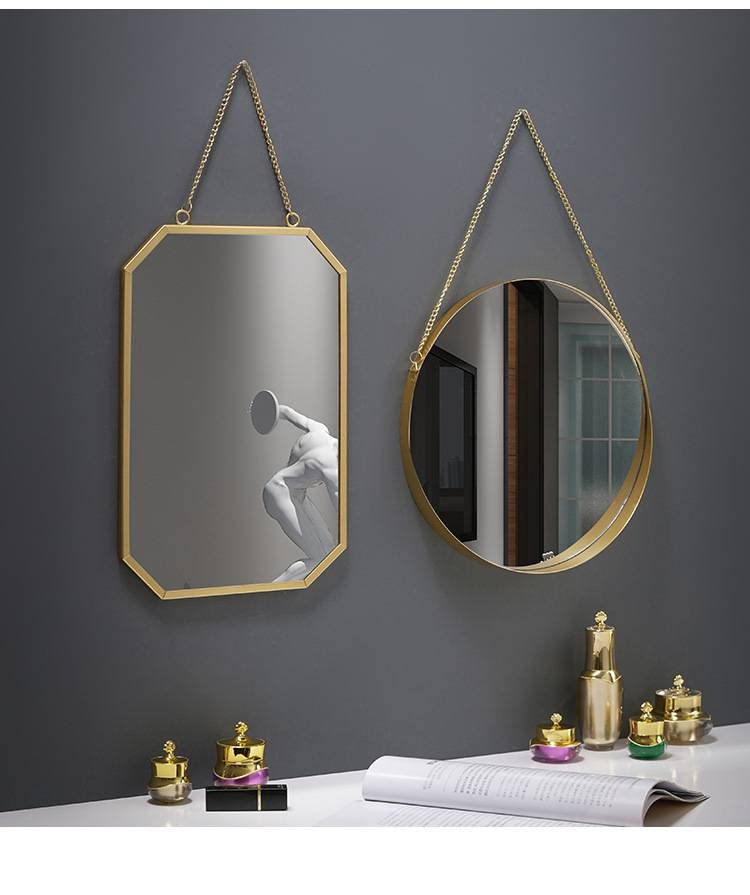 Modern Nordic Style Square Wall Mirror For Bathroom, Vanity, Dorm - Rustproof Metal Frame, Shatter-Resistant Aluminum Glass - Space-Saving Home Decor_voghion.com