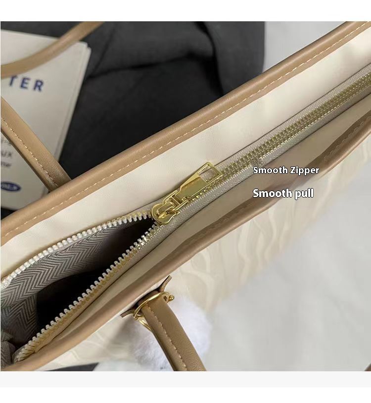 Women's Large Capacity Tote Bag - Mini Crossbody Shoulder Bag For Work, Commute & Casual Outfits, Lightweight Polyester With Detachable White Charm_voghion.com