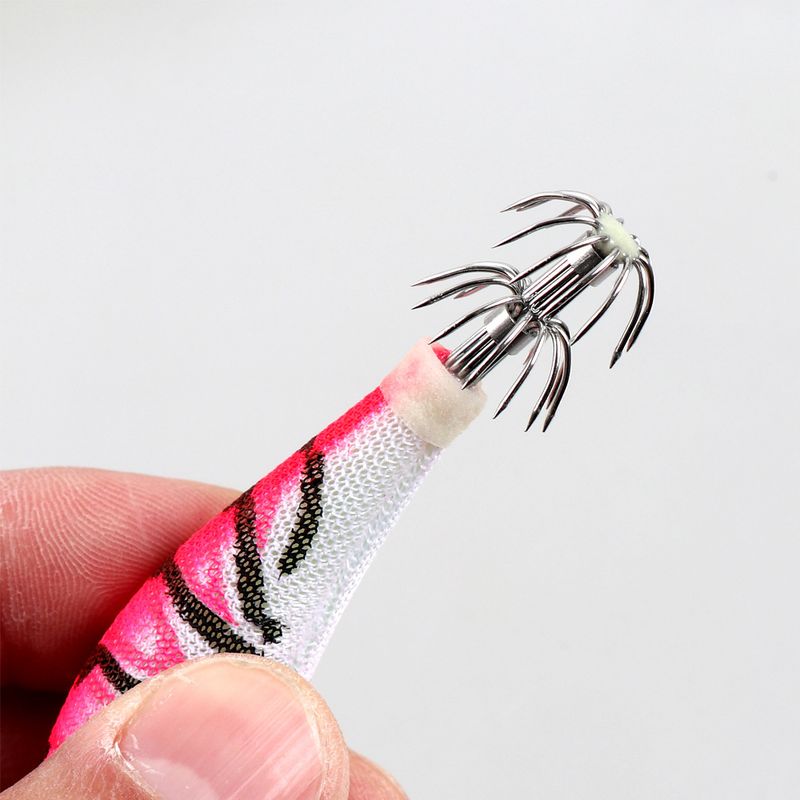 All-body Luminous Wooden Shrimp Big-eyed Squid Shrimp Bait 2.0 2.5 3.0# Squid Squid Sea Fishing Umbrella-shaped Hook Road_voghion.com