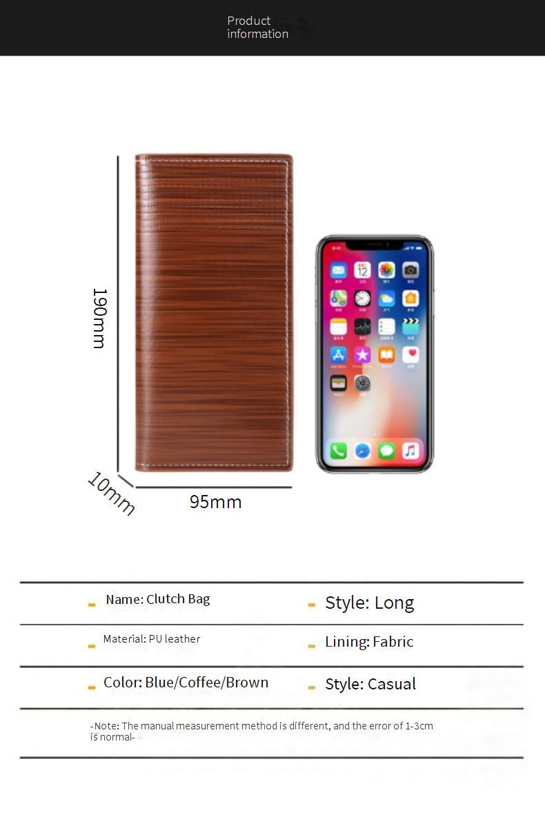 INNERSOi Herren-Geldbörse, schmal, zweifach faltbar, PU-Leder, Business-Casual, minimalistisch, mit Kartenfächern (Dunkelblau, Dunkelbraun, Hellbraun)_voghion.com