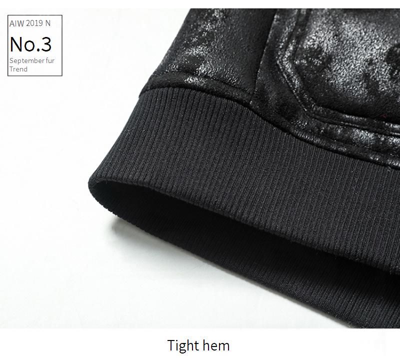 Men's Aviator Style PU Leather Jacket With Embroidered Patches, Fleece-Lined Biker Coat For Winter (Black, Brown, Vintage Brown)_voghion.com