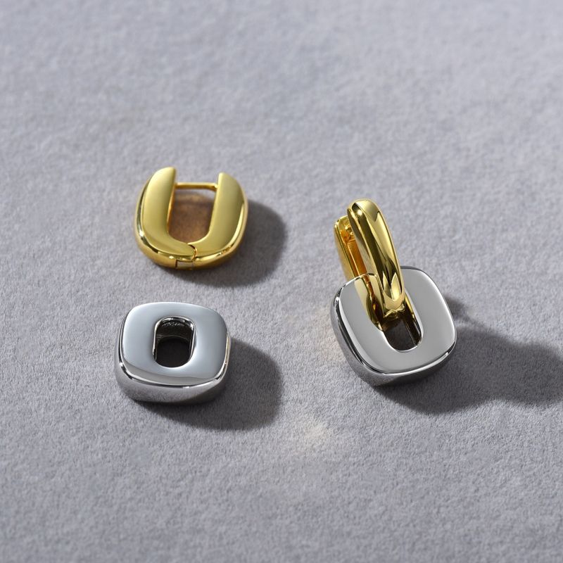 Orecchini quadrati geometrici da donna in oro e argento, orecchini vintage minimalisti da donna_voghion.com