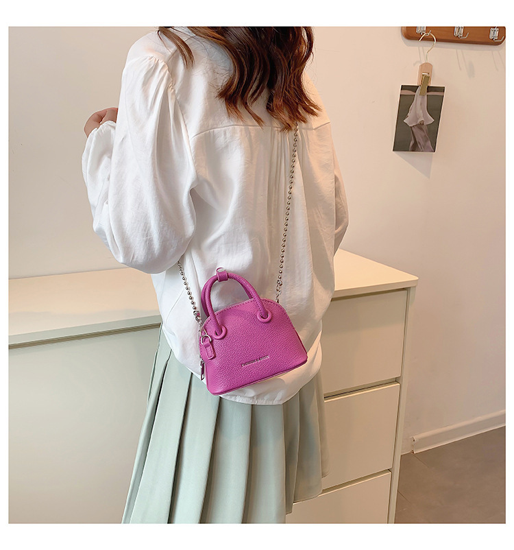 Small Chain Bag For Women 2023 New Fashion Litchi Pattern Mini Shell Bag For Women Fashion Bags Temperament Handheld Oblique_voghion.com