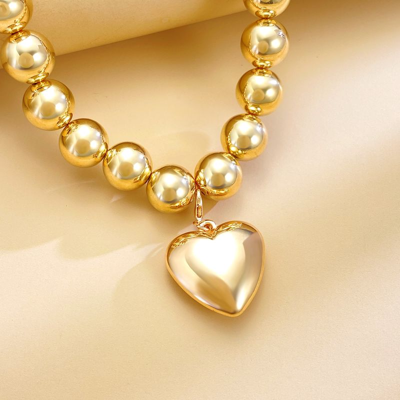 Collana con perline rotonde esagerate in stile punk europeo e americano, collana personalizzata a forma di amore rimovibile con nicchia temperamento_voghion.com