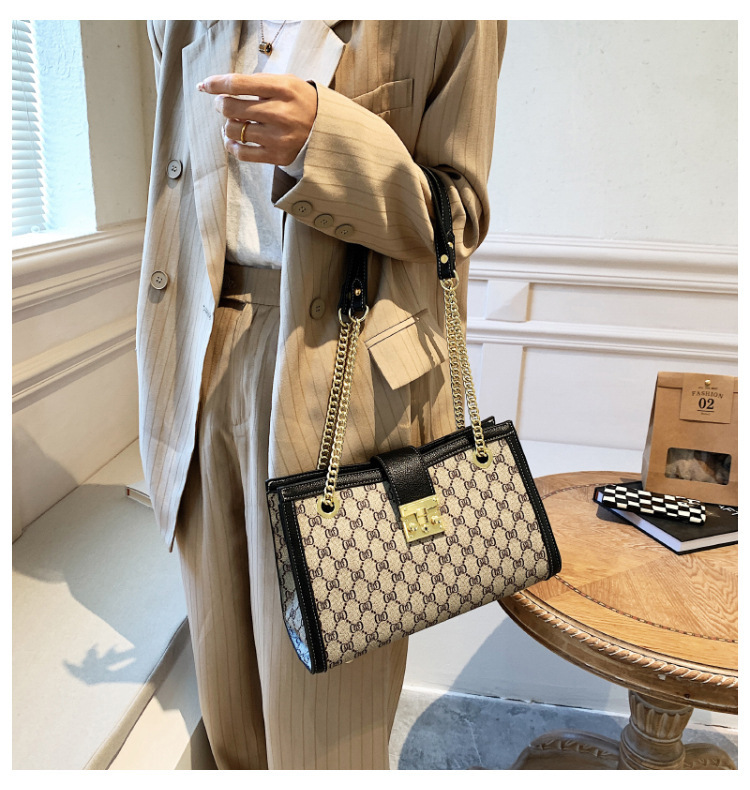 High-quality Bags For Women 2023 New Fashion Live Broadcast Large-capacity Tote Bag Printed Chain Portable Shoulder Bag For Women_voghion.com