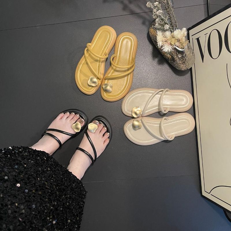 Sandali francesi da donna estivi, con fondo piatto, novità 2025, design di nicchia, sandali piccoli e profumati, sottili_voghion.com