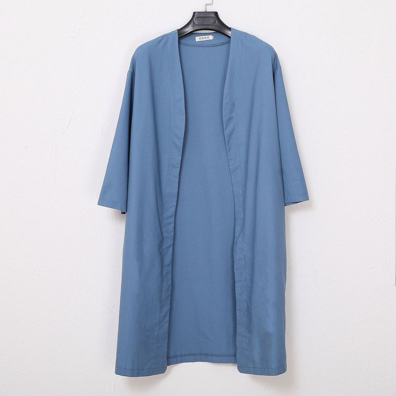 8852025 Printemps Nouveau Lâche Grand Coton Et Cardigan Moyen À Lin Manches Longues Manteau Tendance_voghion.com