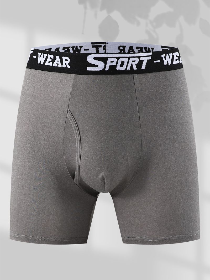 Men's Underwear One Piece Stylish Solid Color Men's Underwear Vitality Belt Comfortable Boxer Pants Quick Drying Sports Breathable Shorts_voghion.com