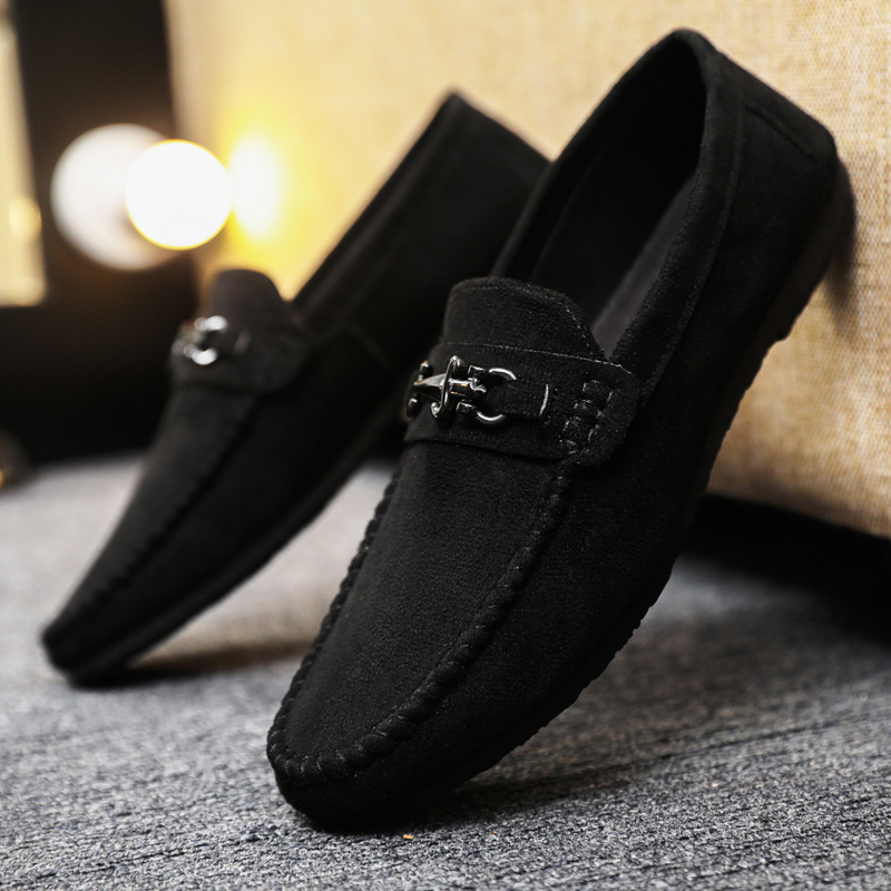 Wasserdichte, lässige, sportliche Schuhe mit einem Fuß, Halbschuhe, Bohnen, kleine Lederschuhe, faul und modisch, junge Männer_voghion.com