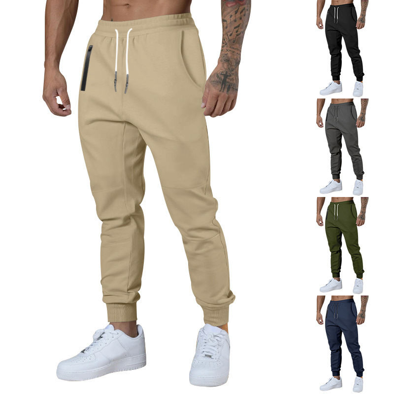 Leichte Jogginghose für Herren, atmungsaktiv, zum Wandern, Joggen, Laufen, Stretch, für Übungen und Workouts, mit Reißverschlusstasche_voghion.com