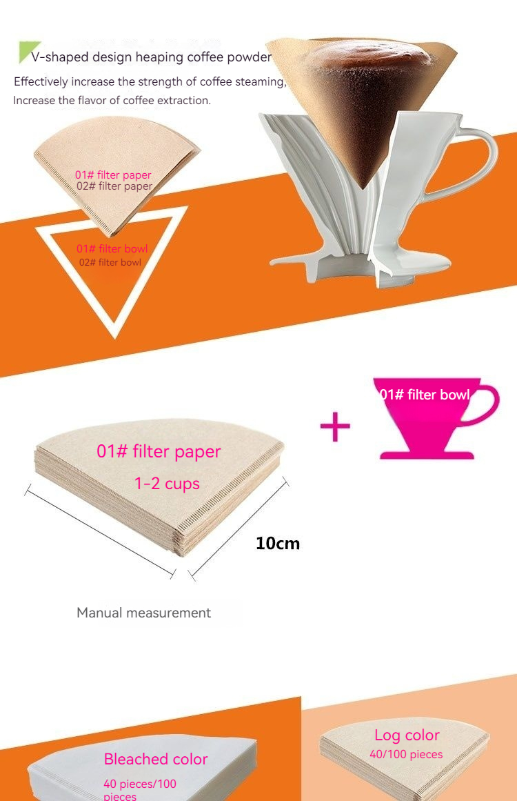 Papier filtre à café japonais Original V60, rincé à la main, blanchiment des bûches 01_voghion.com