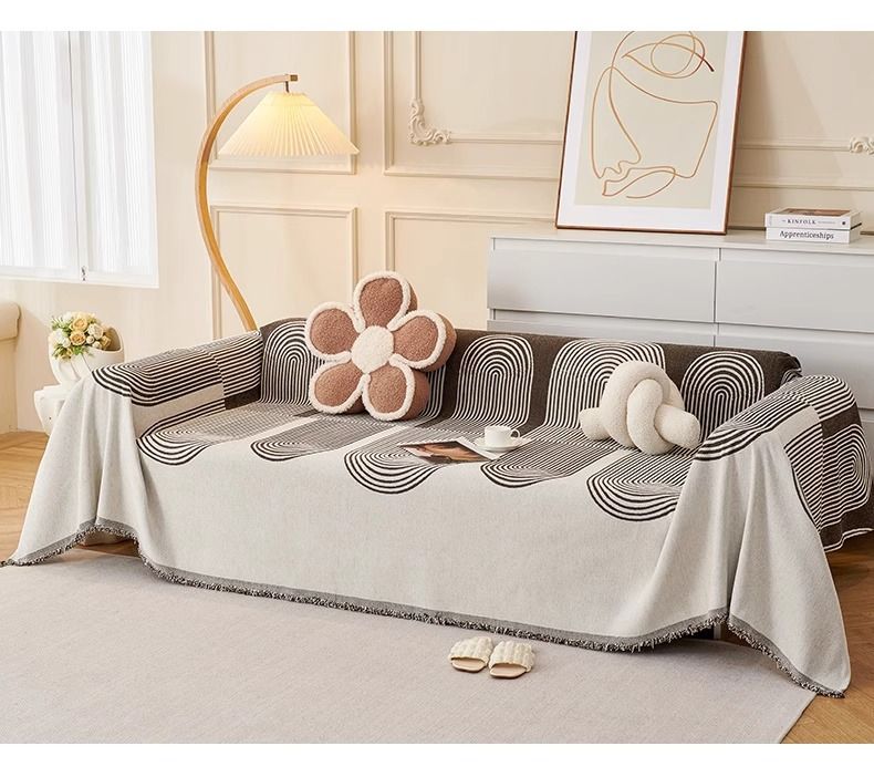 Housse de canapé monobloc - Tissu extensible épais toutes saisons, ajustement universel pour canapés/causeuses (antidérapant, lavable en machine)_voghion.com