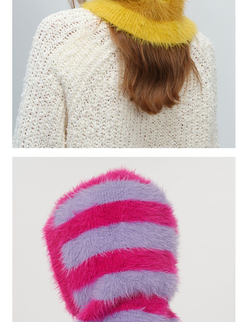 Unisex autumn and winter new men's and women's personalized niche stitching  mink fur balakla pullover knitted hat_voghion.com
