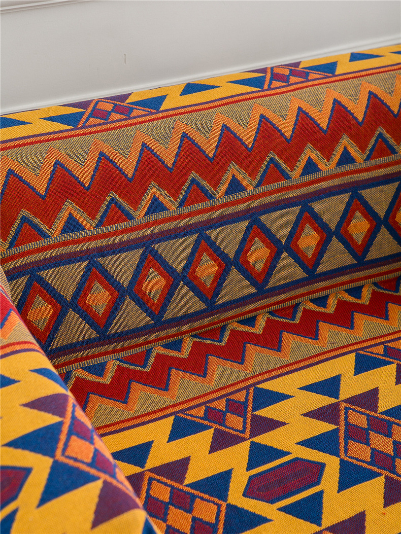 Ethnic style double-sided thickened thread blanket sofa cushion, exposed business blanket, dustproof and aesthetically_voghion.com