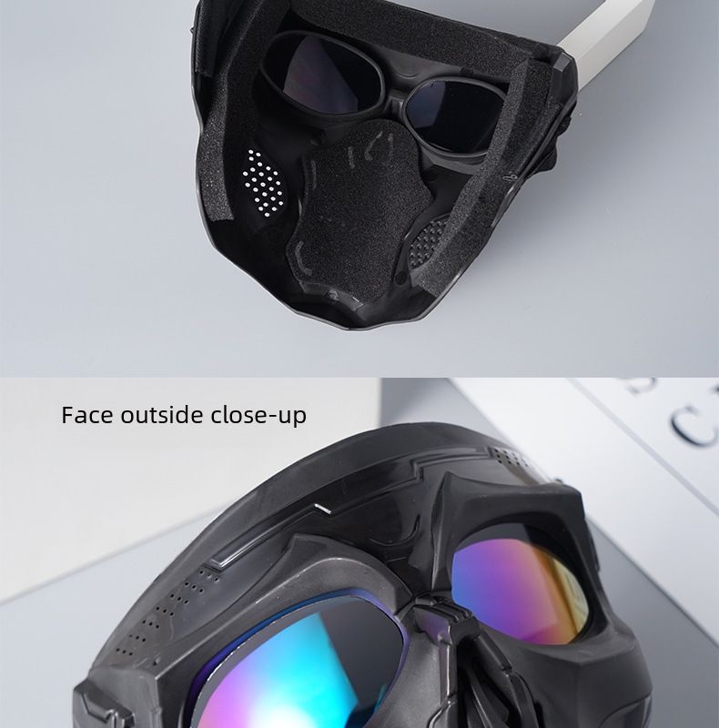 Cycling Eyewear New Goggles Mask Skull Head Motocross Outdoor Sports Riding Wind And Sand Goggles Tactical Mask_voghion.com