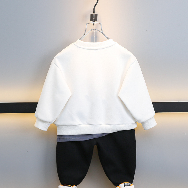 Bērnu apģērbs Zēnu pavasara uzvalks 2024 maza un vidēja izmēra bērnu garpiedurkņu moderns zīmola divdaļīgs uzvalks bērnu sporta apģērbs_voghion.com