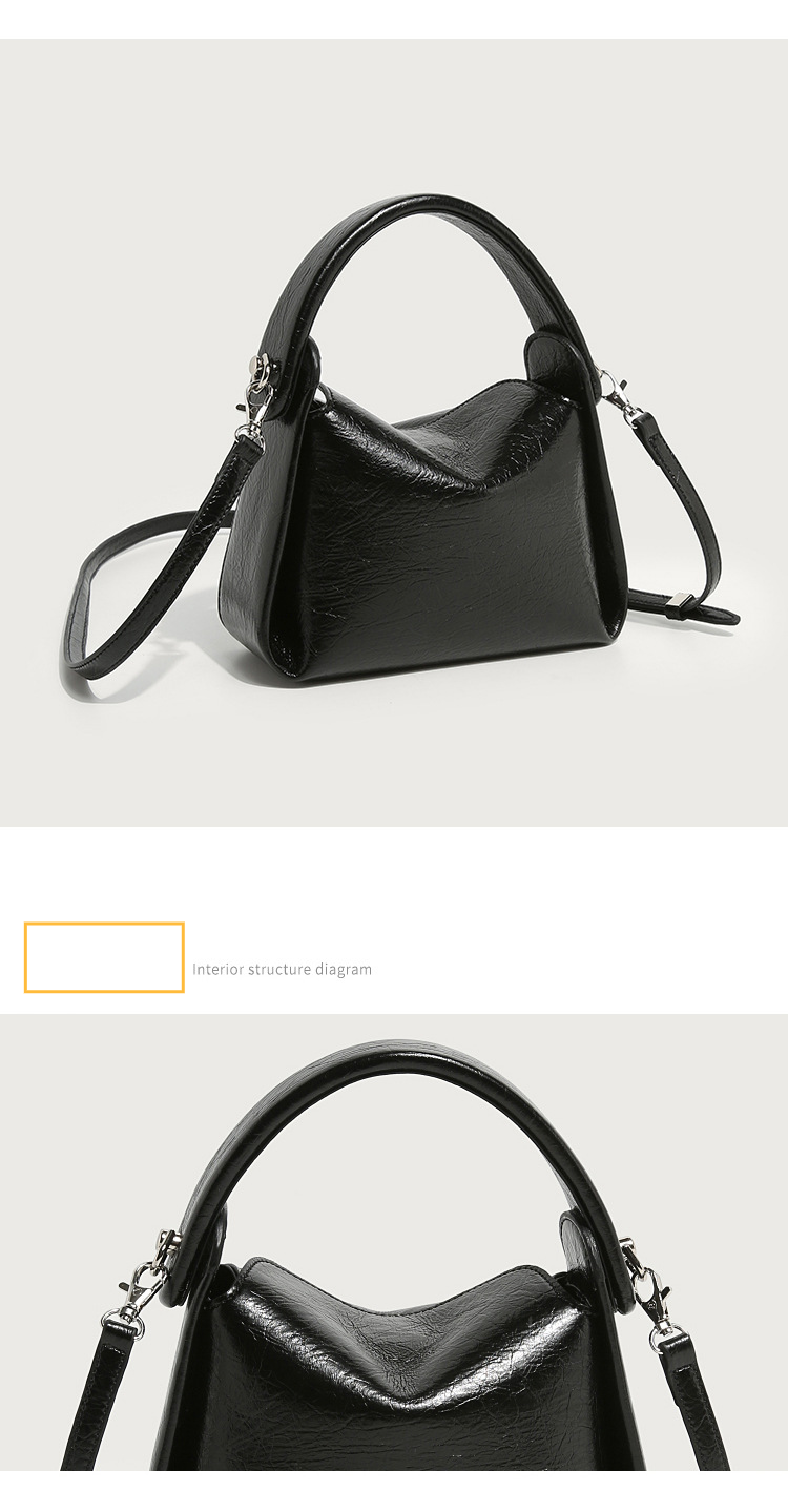 Women's cracked soft cigarette case handbag niche simple shoulder crossbody handbag women's bag_voghion.com