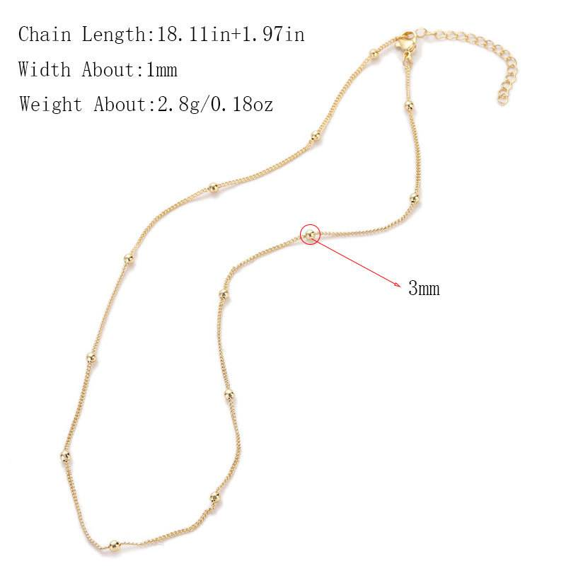 Color preserving 45cm necklace clavicle chain bare chain O shaped chain box chain diy hand adjustable extension chain jewelry_voghion.com