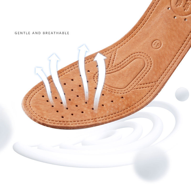 Cowhide Insoles For Sweat Absorption, Deodorization, Breathable And Deodorizing Genuine Leather Insoles For Men And Women Sports Leather Insoles_voghion.com