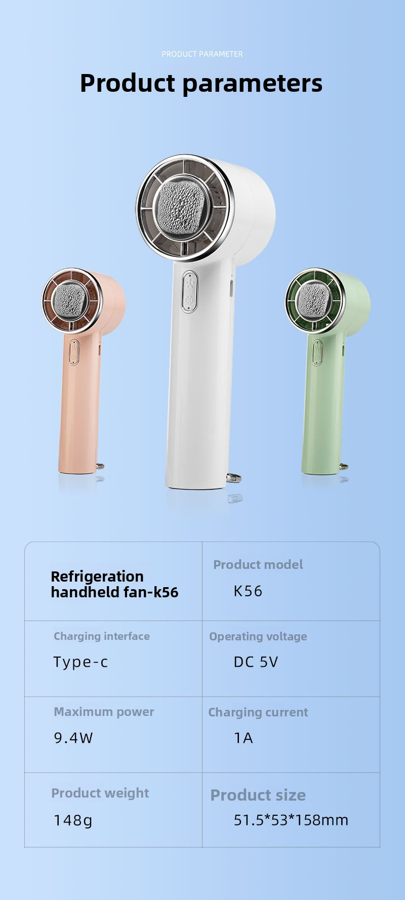 Semiconductor Cooling Handheld Fan - USB Rechargeable 5000mAh Battery 3-in-1 Cooling/Blowing/Face Mist Clip-on Design For Outdoor/Sports_voghion.com