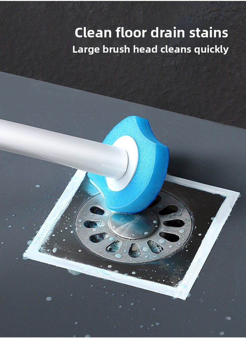 Disposable Toilet Brush Set With 8 Replaceable Heads, Wall-Mounted Angle Cleaner For Bathroom – Modern & Hygienic Grey/Black_voghion.com