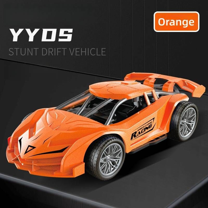 High-Speed Remote Control Car With LED Lights & Spray - Rechargeable RC Drift Racing Toy For Kids - Supercar Design (Black/Orange/Red/Blue)_voghion.com