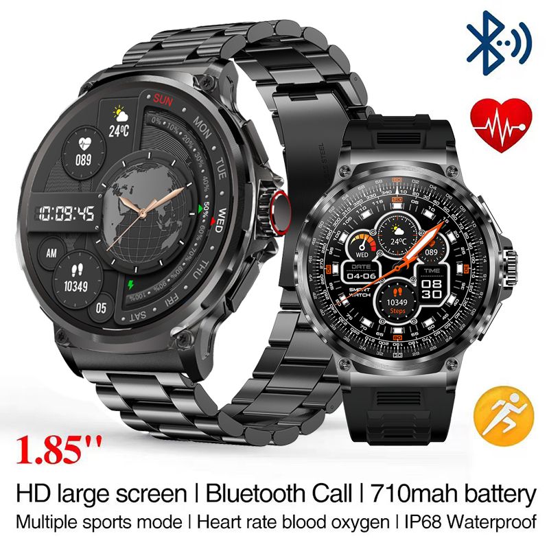 Nuovo orologio intelligente con chiamata Bluetooth, display HD da 1,85 pollici, fitness tracker sportivo da uomo, cardiofrequenzimetro da 710 mAh per XIAOMI Android_voghion.com