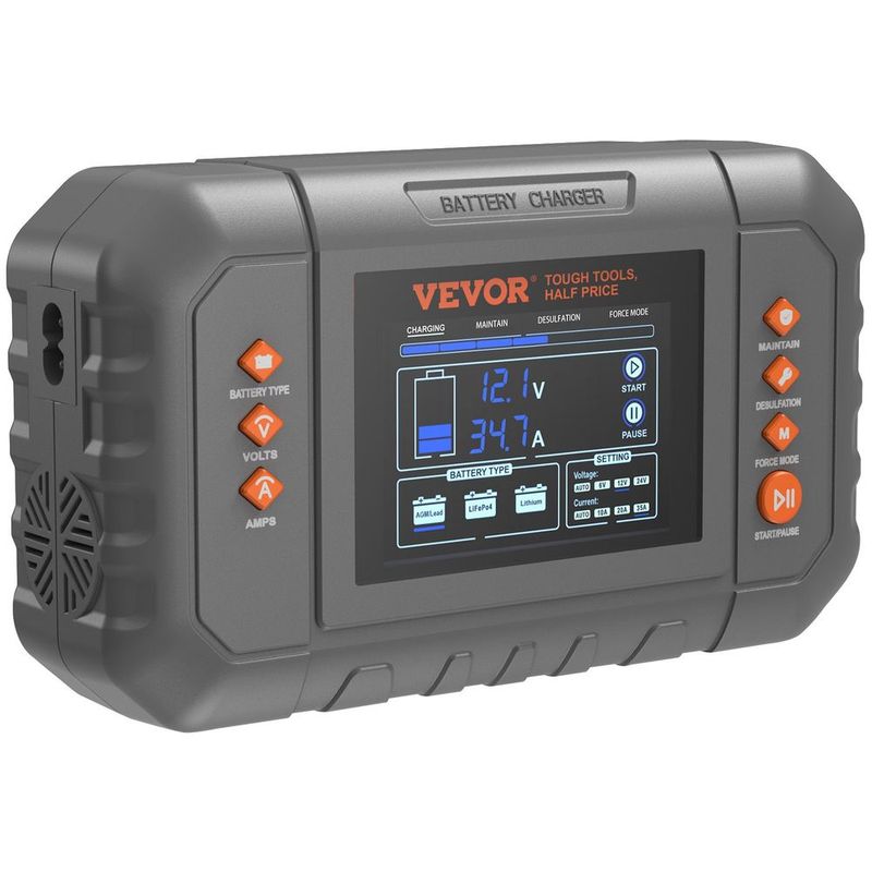 Smart Battery Charger, 35-Amp, Lithium LiFePO4 Lead-Acid (AGM / Gel / SLA) Car Battery Charger With LCD Display, Trickle Charger Maintainer Desulfa_voghion.com