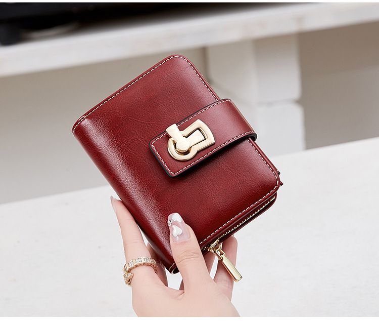 Women's Wallet & Men's Wallet Rfid Anti-theft Brush Ladies Wallet Zipper Wallet Coin Purse Lock Short Wallet_voghion.com