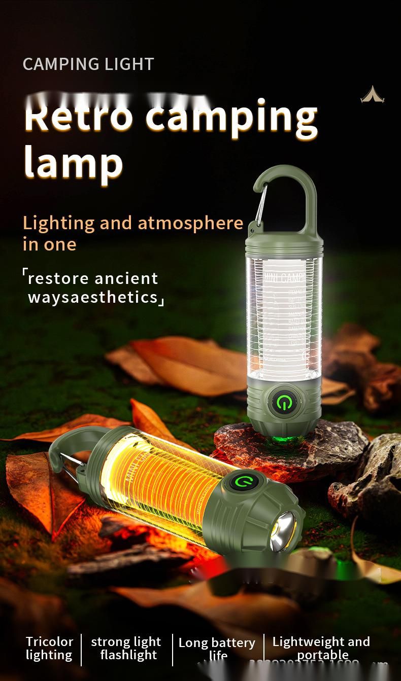 New Outdoor Lantern Multi-Source Portable Keychain Hook Mini Flashlight Atmosphere Camping Light_voghion.com