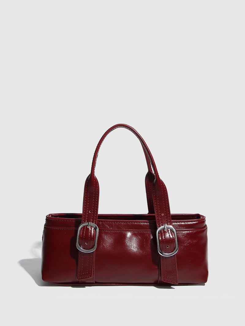 Borse da donna Borsa Boston Borsa a mano con fibbia retrò Borsa da polso con cerniera per motocicletta_voghion.com