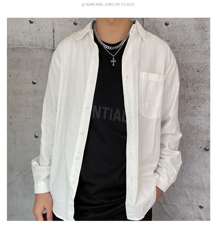 Neue Heiße INS Dark Wind Kreuz Anhänger Hip Hop Persönlichkeit Doppel Schicht Design Titan Stahl Halskette männer Kette Pullover_voghion.com
