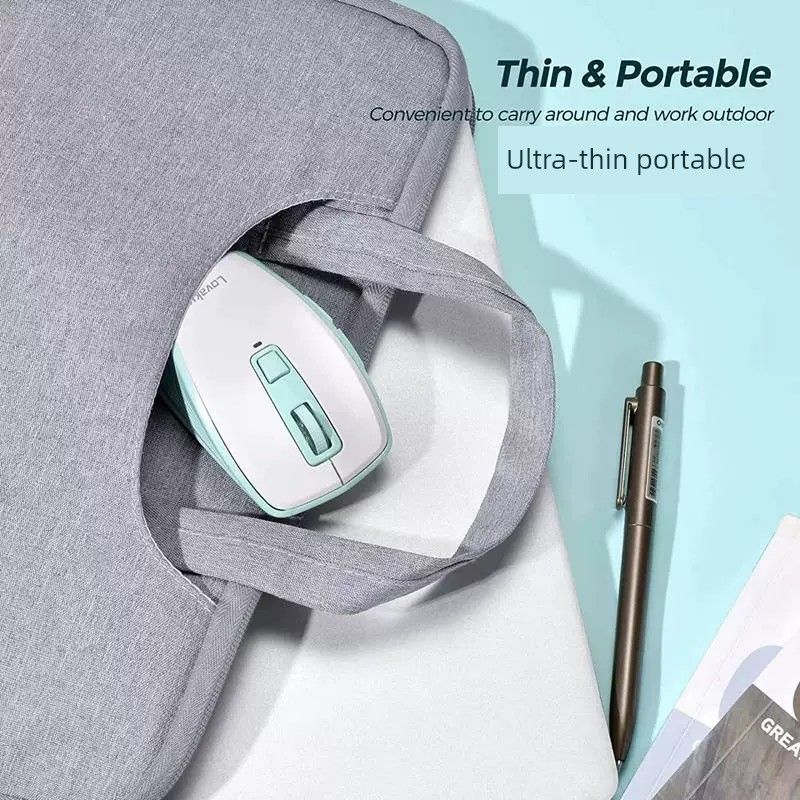 Ratón inalámbrico delgado y portátil de 2,4 GHz, silencioso, para oficina, con interfaz USB, plug-and-play, recargable_voghion.com