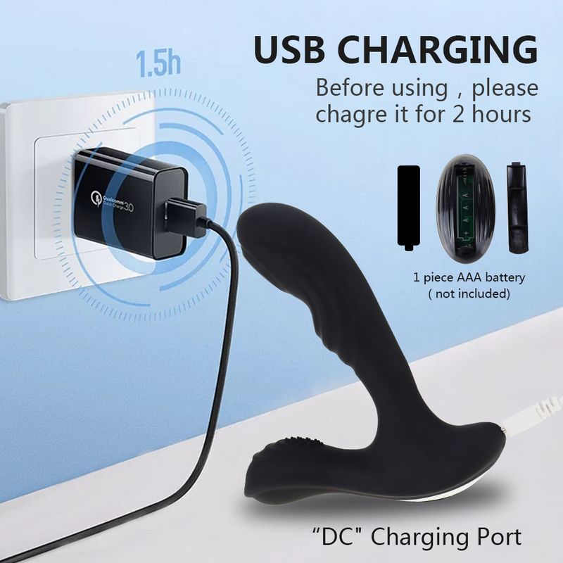 Afstandsbediening met 12 vibratiestanden voor mannen en vrouwen, drukontlasting, G-spot anale plug-massage voor volwassenen_voghion.com