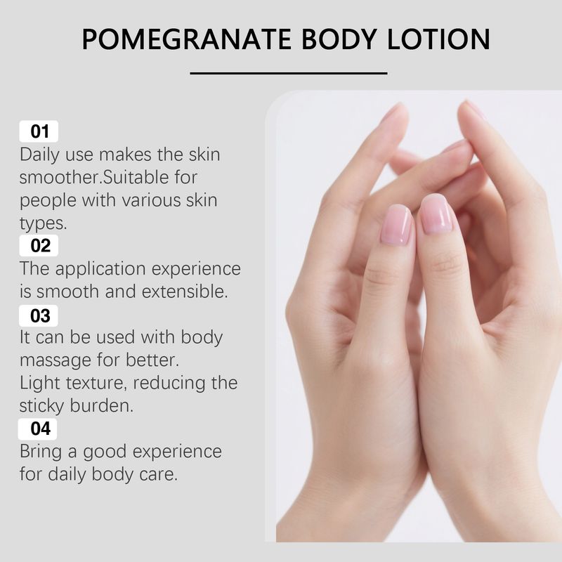 OCEAURA Lozione per il corpo elastica delicata idratante e nutriente al melograno, non appiccicosa, morbida sulla pelle_voghion.com