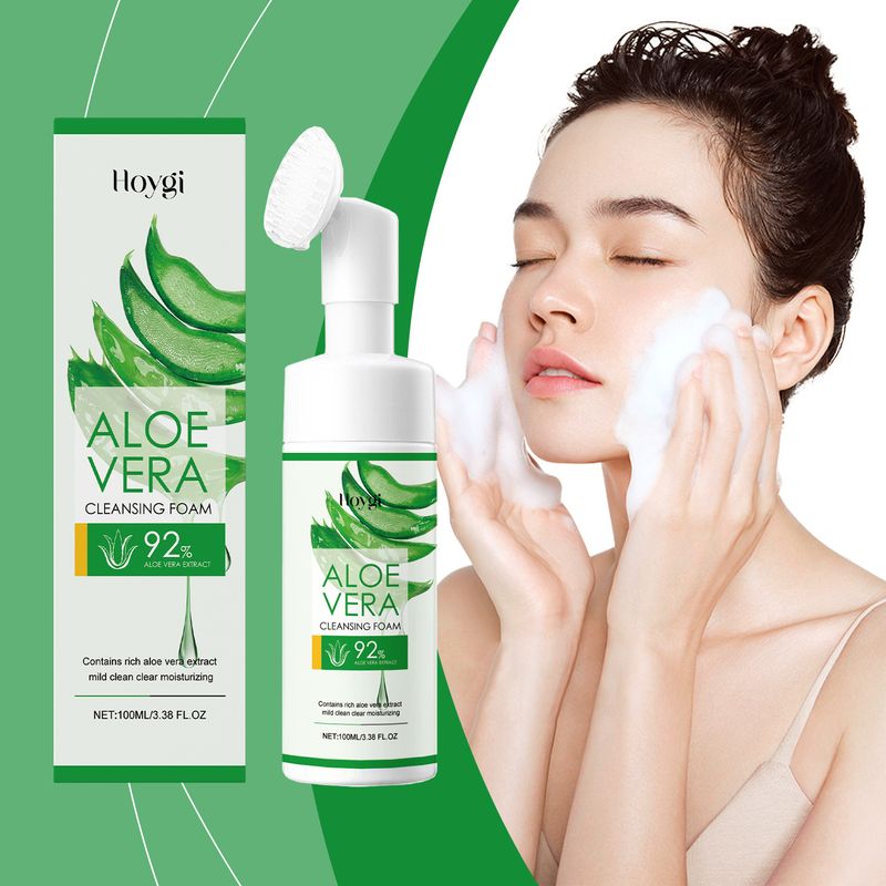 Hoygi Aloe Vera Facial Foam Gentle Cleansing For Face Pores Hydration Oil Control Moisturizing Non-Tightening_voghion.com