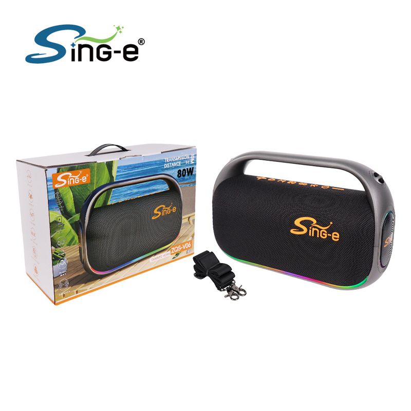 ZQS-V06 Kabellosen Bluetooth-Lautsprecher Waasserdicht Schockbass Super laang Batterielaufzäit Camping Party_voghion.com