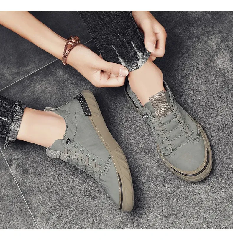 Herren-Freizeitschuhe, bequeme Canvas-Schuhe, leichte, flache Laufschuhe, hohe Sneaker, atmungsaktives Mesh-Gewebe, Tennisschuhe_voghion.com