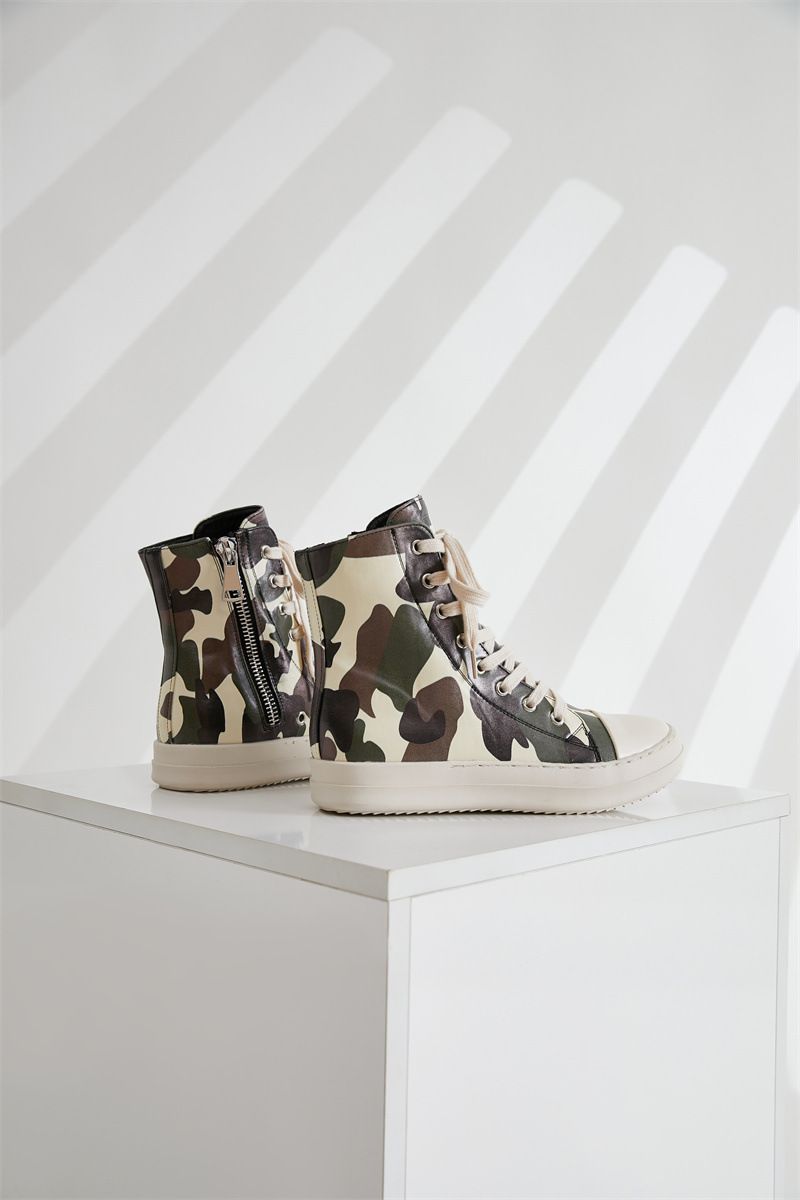 Scarpe da donna North Large Size Scarpe alte per donna Camouflage Suola spessa Lacci spessi Scarpe da ginnastica casual Scarpe alla moda color caramella_voghion.com