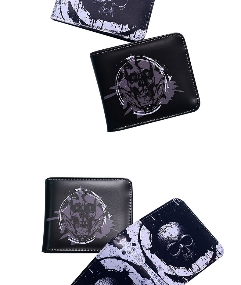 Men's Wallet Wallet Retro Demon Skull Short Small Wallet Portable Fashion Clutch Coin Purse._voghion.com