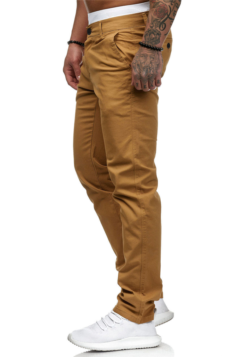 Pure Color Men's Casual Trousers Slim Fit Pants For Men Cargo Pants Clothing Style Long Trousers And Versatile 2023 Pant_voghion.com