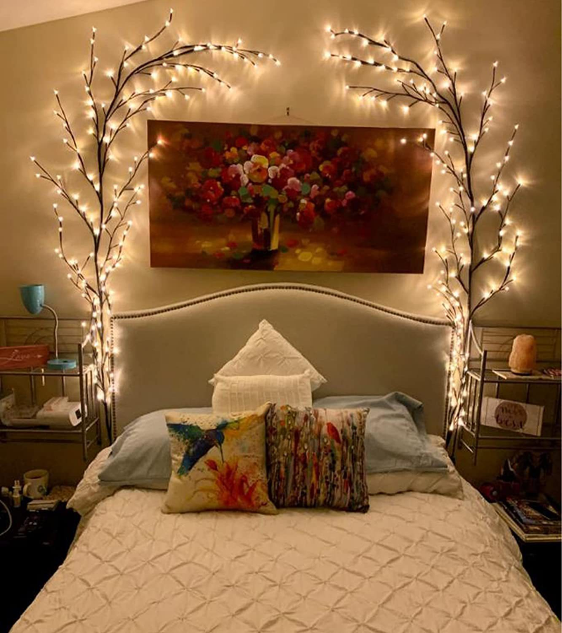 Nuove luci colorate a LED per soggiorno, decorazione della camera da letto, calde decorazioni natalizie, luci dell'albero a forma di rattan simulato_voghion.com