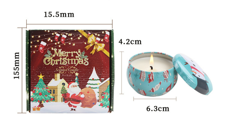 Weihnachtsgeschenkbox aus Sojabohnenwachs, Aromatherapie-Kerzenset, nordische Innendekorationsornamente, Duft mit Handgeschenken, Weihnachtskerzen_voghion.com