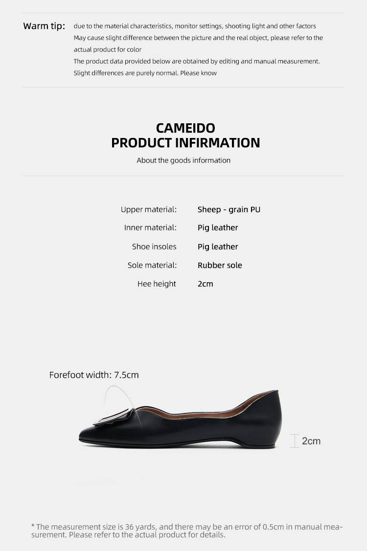 Cameido Metal Square – Niedrig geschnittene, spitze Schuhe mit Schnalle und flacher Spitze, All-Match-Arbeitsschuhe für Damen_voghion.com
