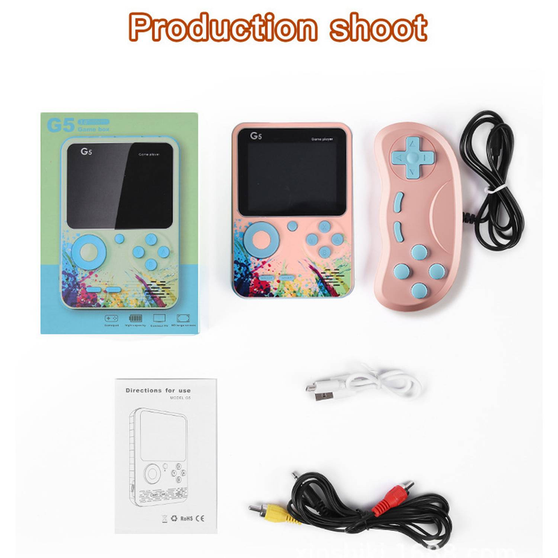 Byteuni G5 Retro Portable Handheld Game Console with 500 Classical FC Games and Controllers, Comes with 1000mAh Rechargeable Battery Support for TV_voghion.com