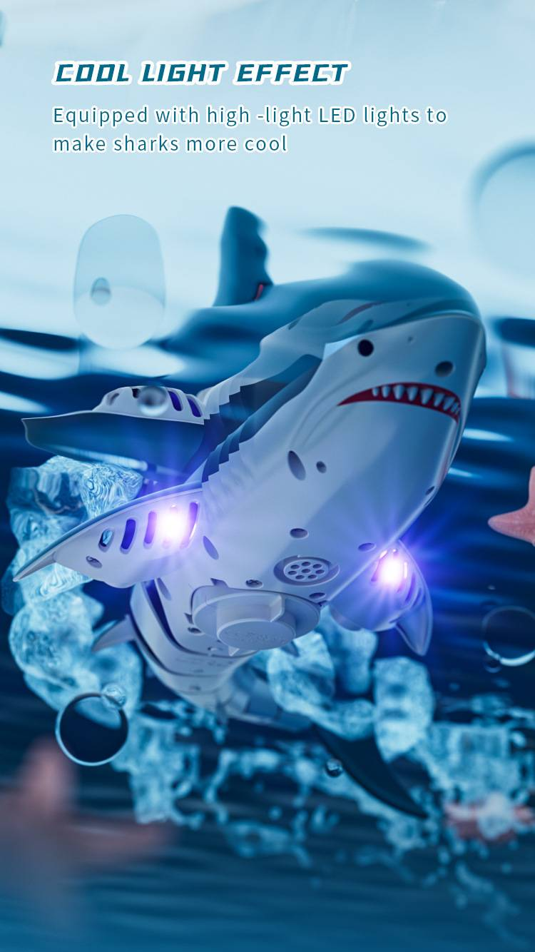 Summer Kids' Remote-Controlled Bionic Electric Megalodon Toy: Water-Spraying, Camera-Equipped, Rechargeable With Swinging Tail_voghion.com