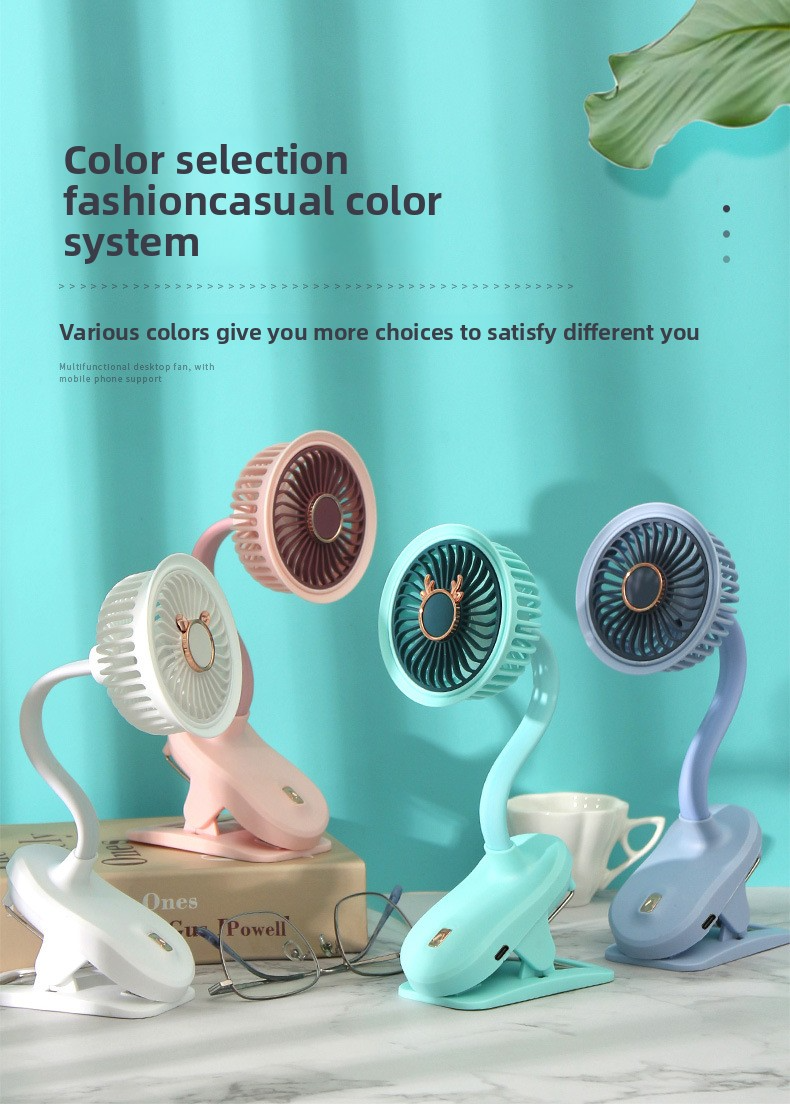 USB Clip Desk Fan With Rechargeable Battery - Mini Portable Fan For Office Car & Bedside_voghion.com