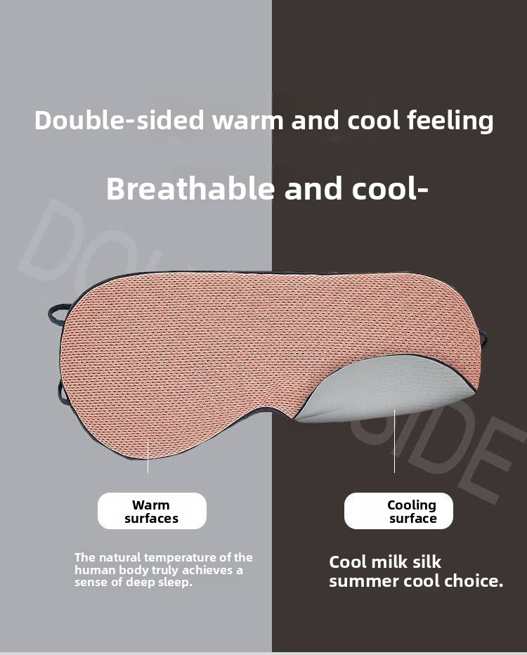 Maschera per dormire sagomata 3D per chi dorme su un fianco - Copertura per gli occhi in seta al 100% che blocca la luce con fascia regolabile (ultra morbida e traspirante, per uso notturno e in viaggio)_voghion.com