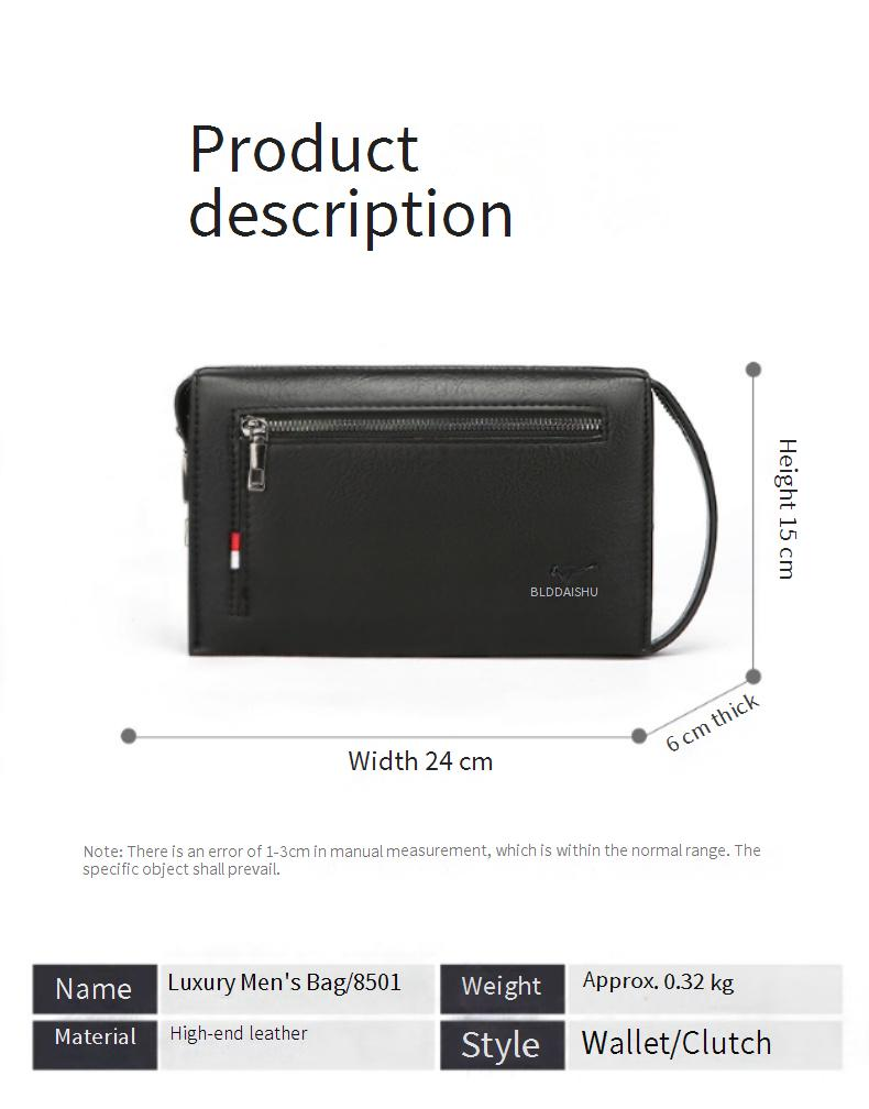 Herrentaschen Herren Neue Geldbörse mit Passwortschloss, Clutch, Business, Diebstahlschutz, lässige Handtasche, große Kapazität, weiches Leder, Handgepäck, trendig_voghion.com