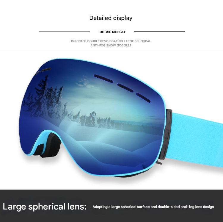 NOKO-Magnetic Ski Goggles, Large Spherical Surface, Double-layer Durable Anti-fog, Outdoor Hiking Goggles, Anti-fog For Nearsightedness_voghion.com